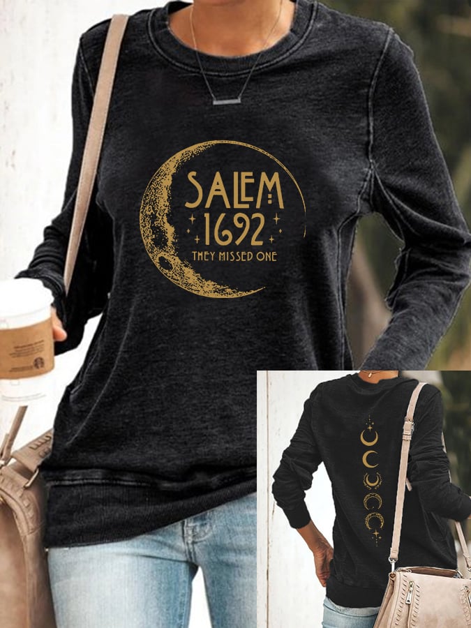 Women's Halloween Salem 1692 They Missed One Print Casual Sweatshirt