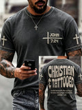 Men's Christian Broken Butchosen Cross Short Sleeve T-Shirt