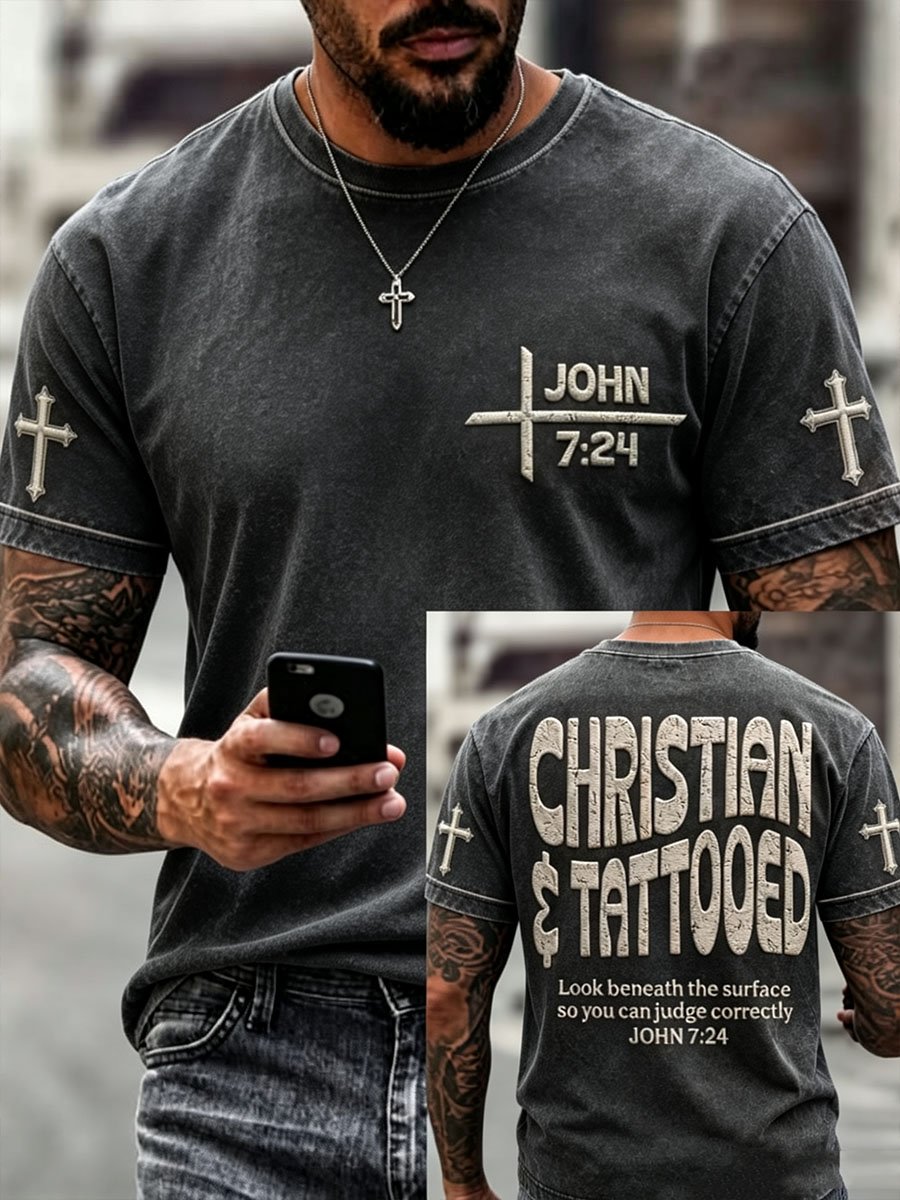 Men's Christian Broken Butchosen Cross Short Sleeve T-Shirt