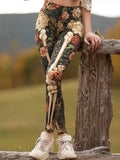 Women's Skull And Floral Print Trousers
