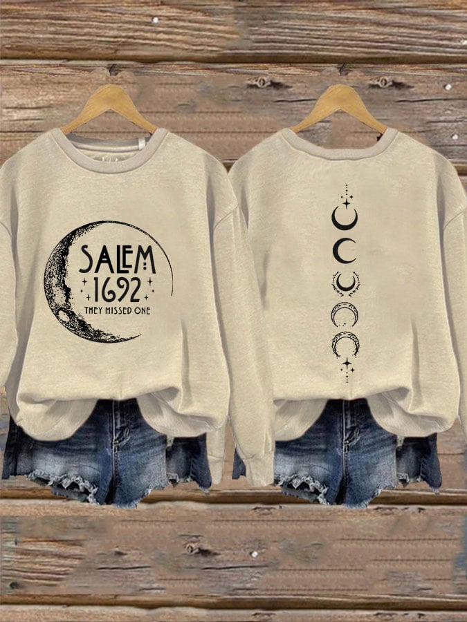 Women's Halloween Salem 1692 They Missed One Print Sweatshirt