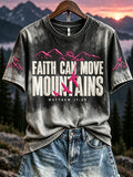 Women's Faith Can Move Mountains Print Casual T-shirt