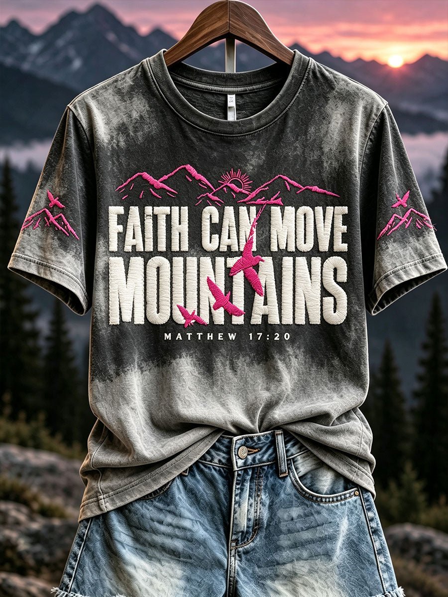 Women's Faith Can Move Mountains Print Casual T-shirt