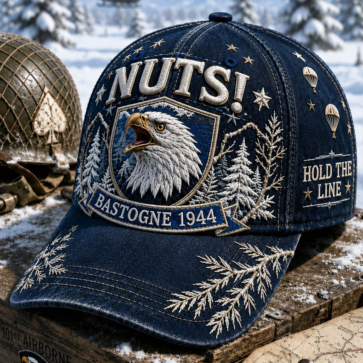 Vintage-style Veteran Print Casual Hat