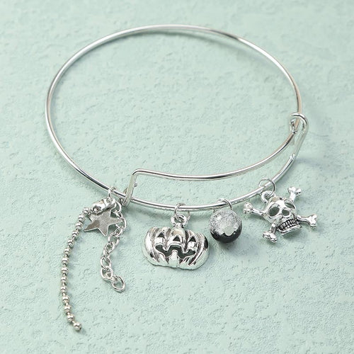 Fashionable And Creative Skull Pendant Retractable Adjustable Bracelet