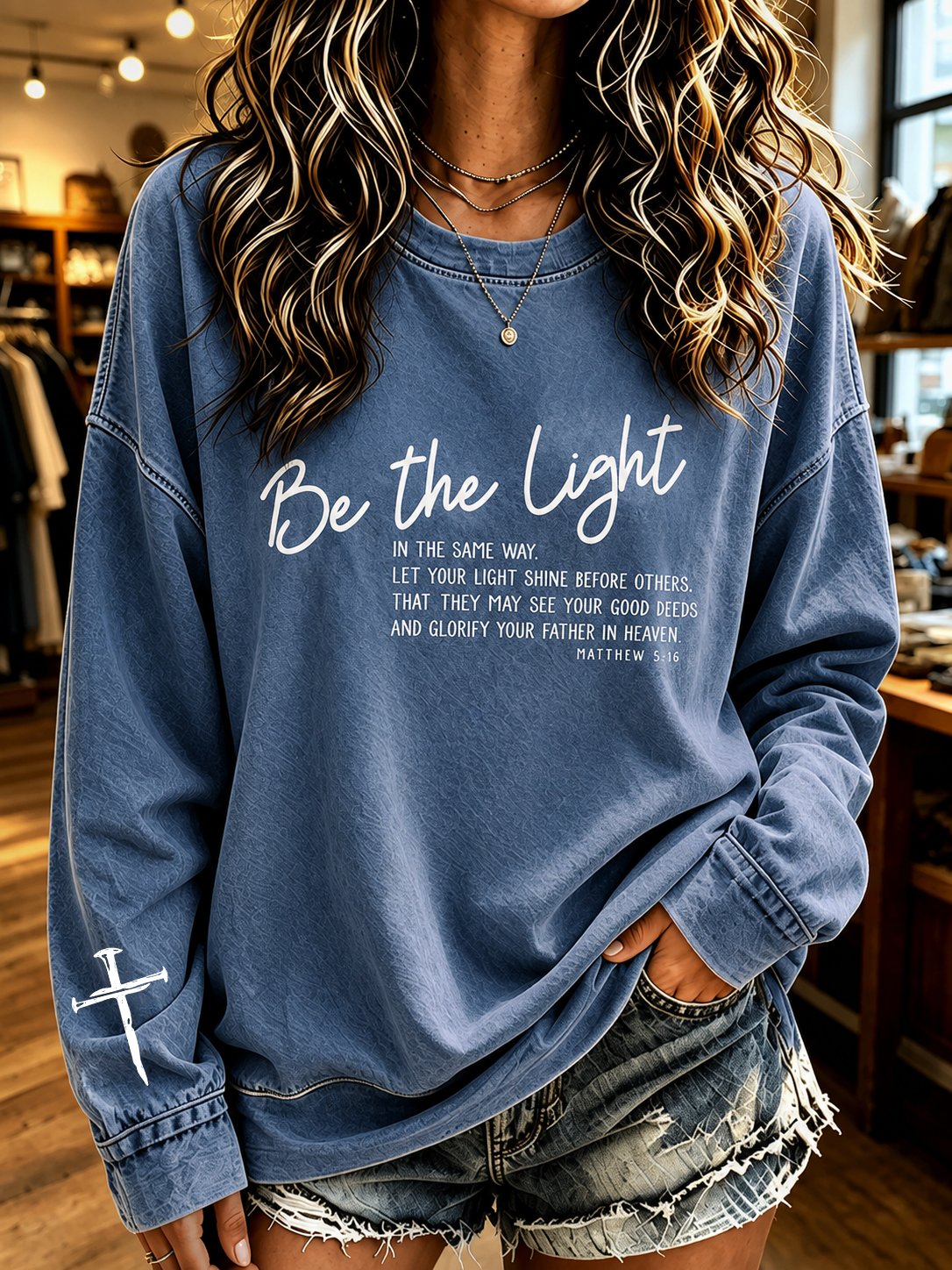 Women'S Casual "Faith" Print Top