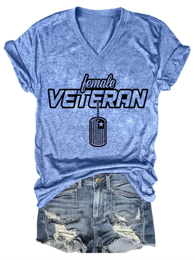Women's "Female Veteran" Print T-Shirt
