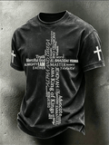 Men's Retro Faith Printed Casual T-Shirt