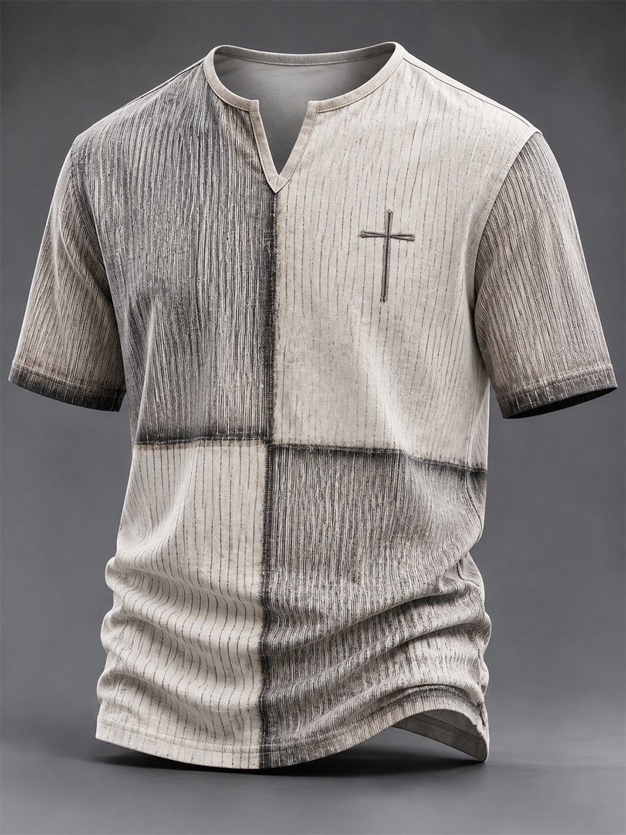 Men's Vintage Faith Faux-Linen T-shirt