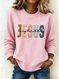 Women's casual sweatshirt with the three truths of Jesus