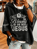 Retro Faith Pattern Hooded Short-Sleeve T-Shirt