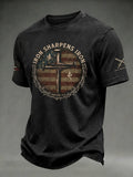 Men's Faith American Flag Print Short-Sleeved T-Shirt
