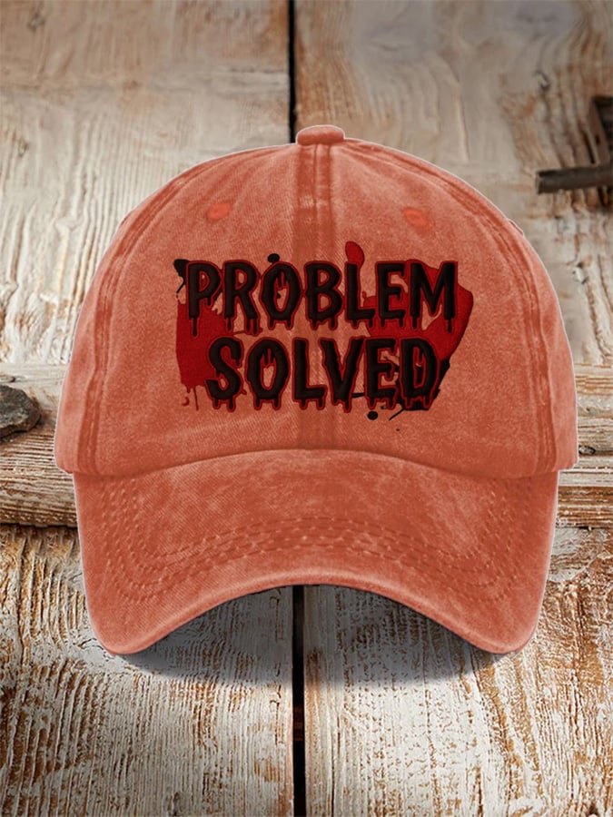 Unisex Halloween Problem Solved Printed Hat