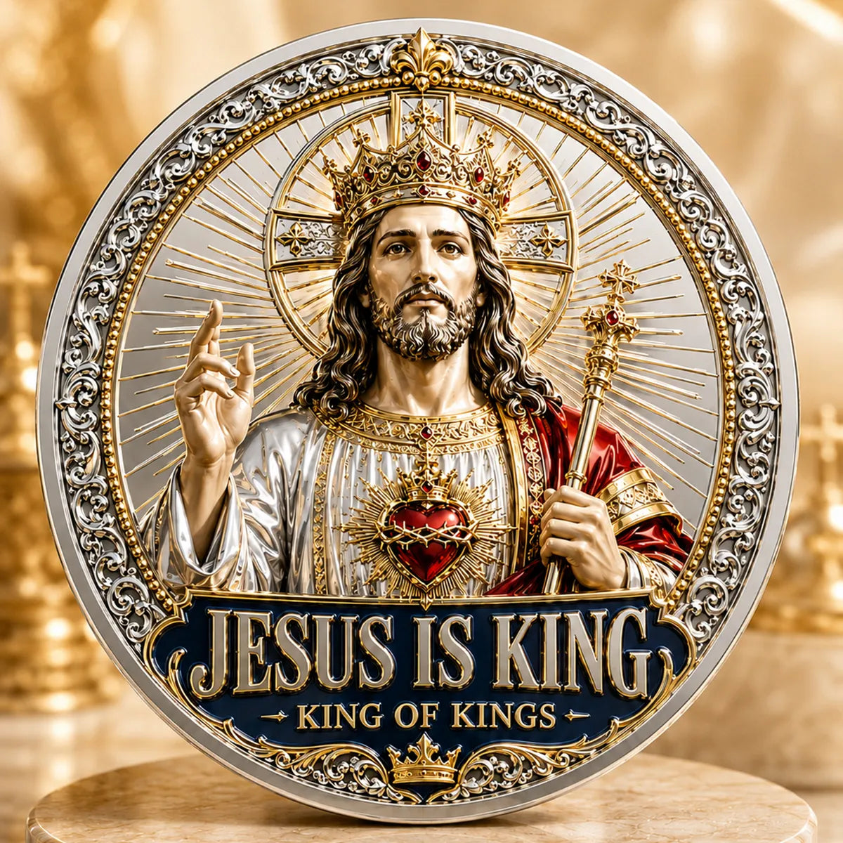 Jesus Is King Commemorative Metal Medal