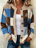 Women's Casual Printed Knit Cardigan