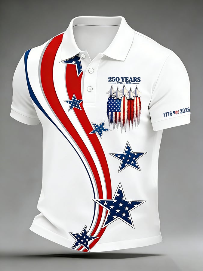 Men's USA 250th Anniversary Print Polo Shirt