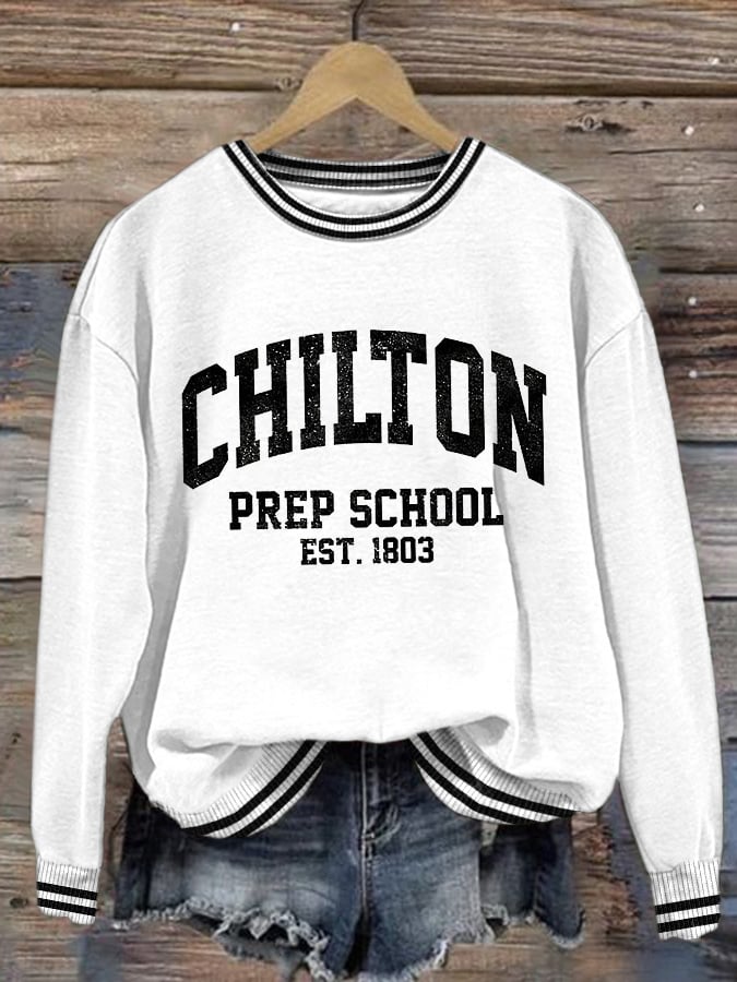 🔥HOT SALE🔥Retro Chilton Prep School Est. 1803 Print Sweatshirt
