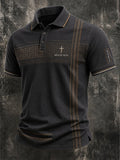 Men's Casual "Faith" Print Polo Shirt