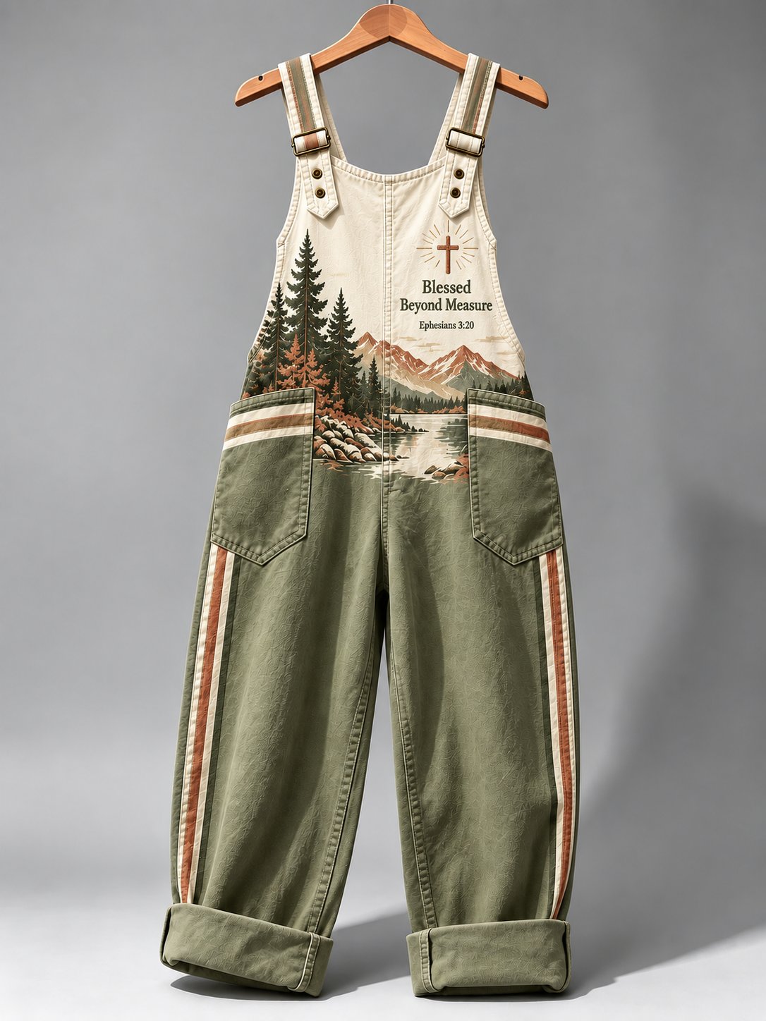 Women's Casual Faith Print Overalls
