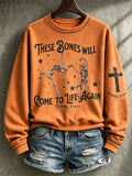 Women's Casual Printed Long-Sleeve Sweatshirt