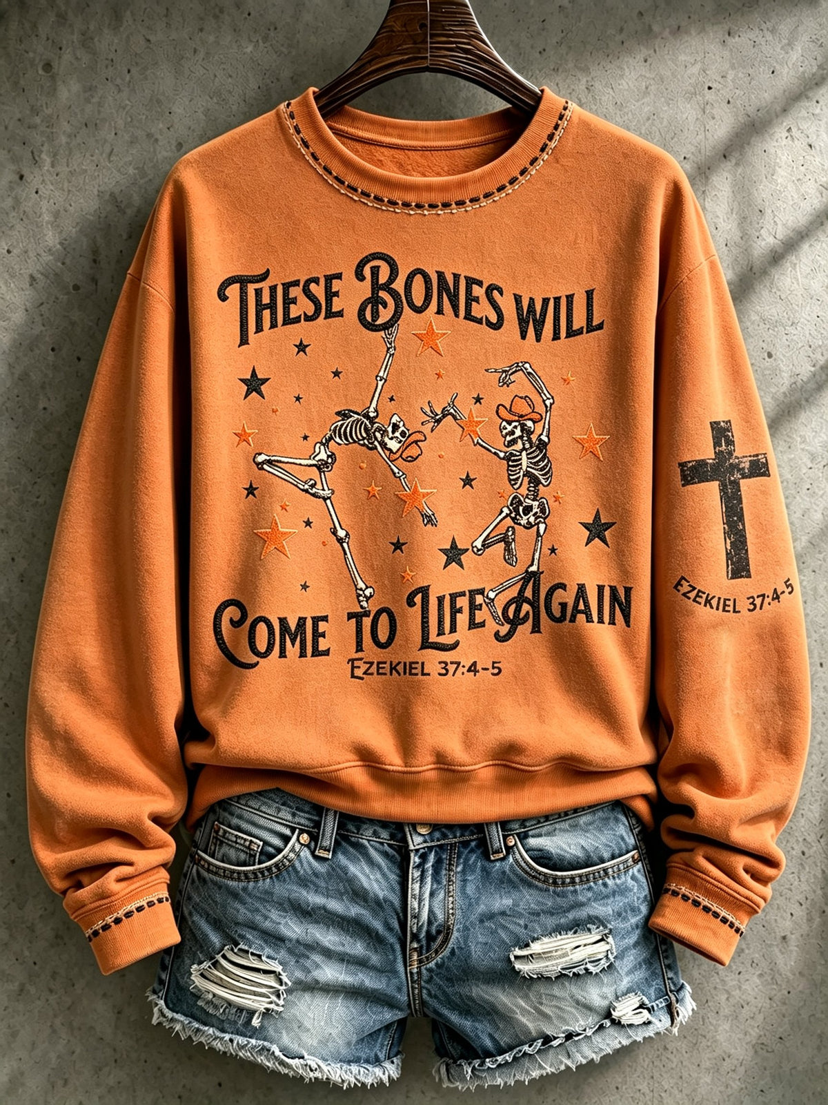 Women's Casual Printed Long-Sleeve Sweatshirt