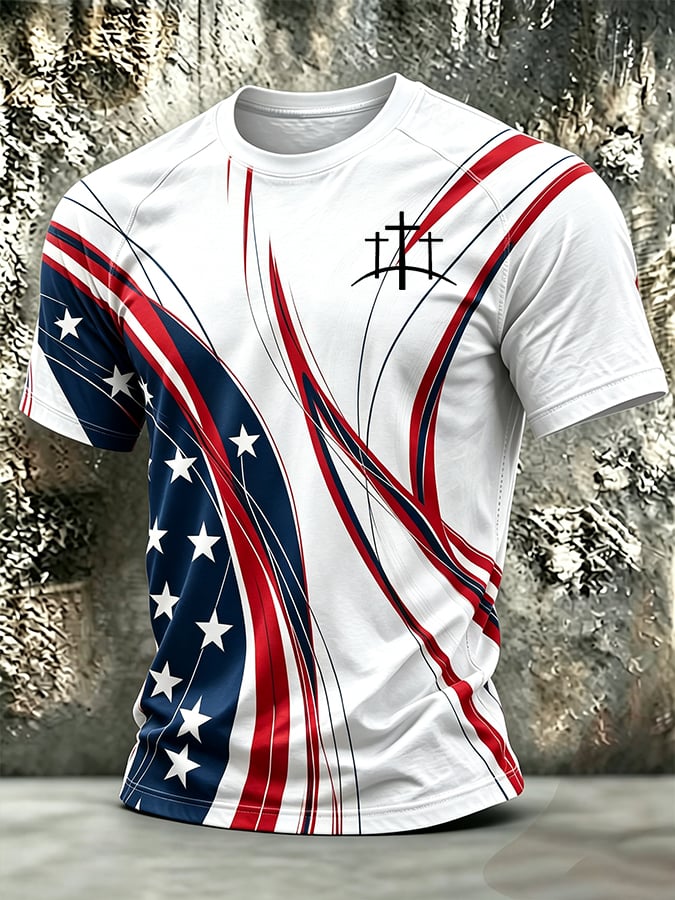 Men's Retro Print Short-Sleeve T-Shirt