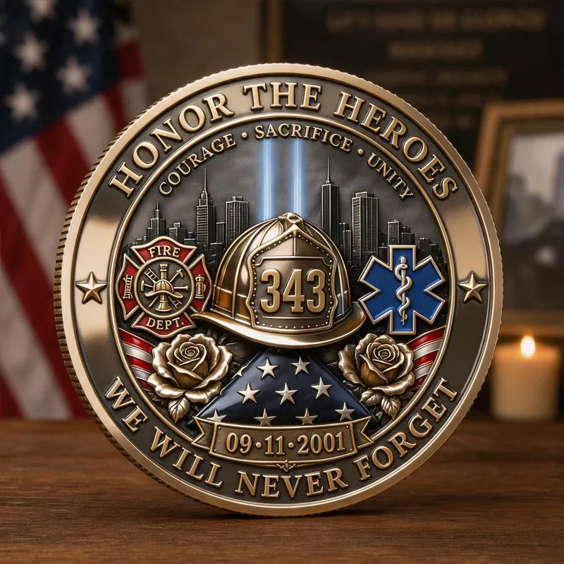 Never Forget 9.11 Memorial Commemorative Metal Medal