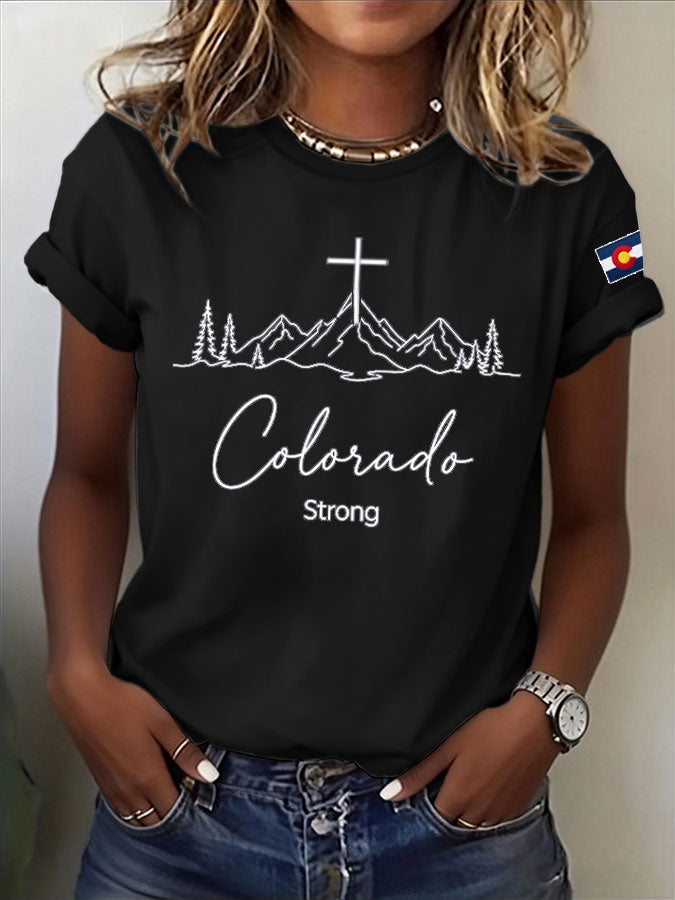 Women'S Colorado Strong Printed Casual T-Shirt