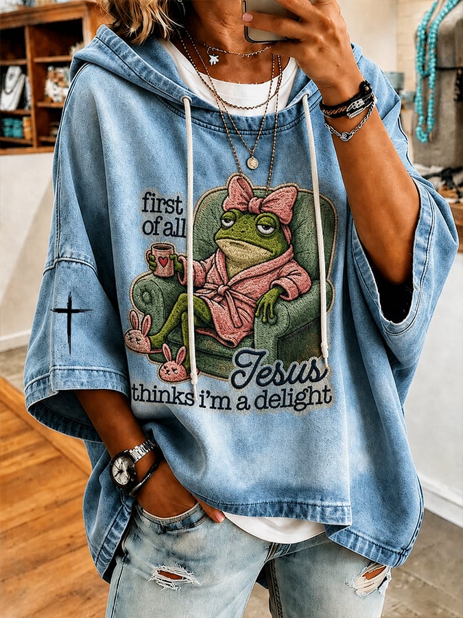 Women's First Of All Jesus Think I'm A Delight Printing  Top