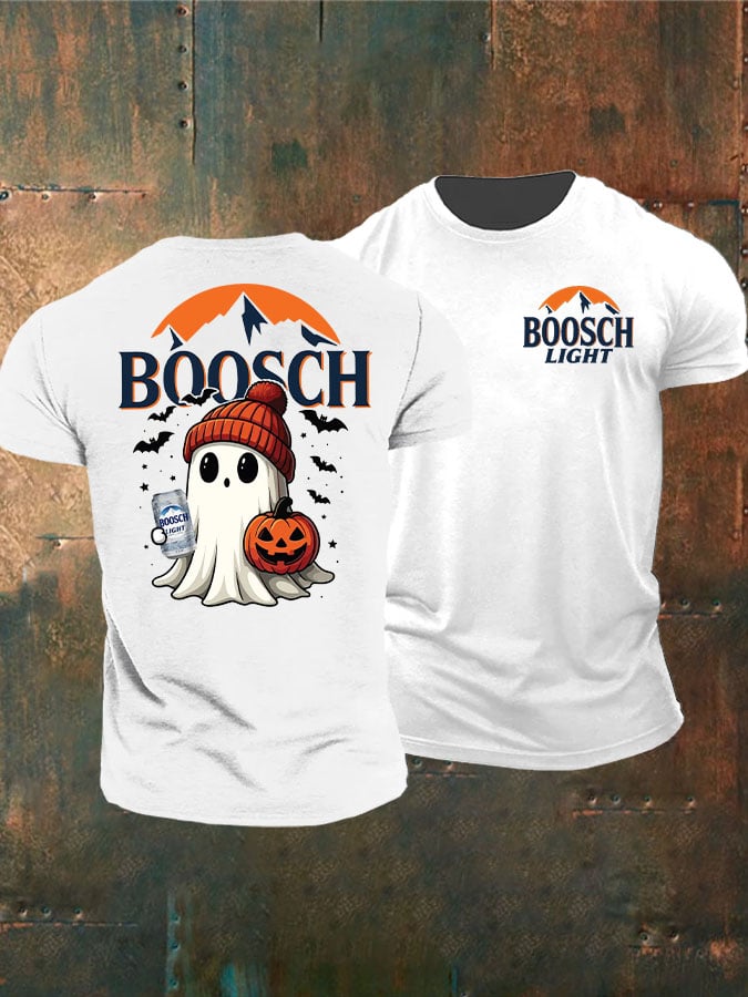 🔥Buy 2 Get 10% Off🔥Men'S  Retro Boosch Light Halloween Cute Ghost Pumpkin Printed Casual T-Shirt