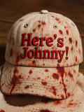 Men's Vintage Halloween Here's Johnny Print Washed Baseball Cap