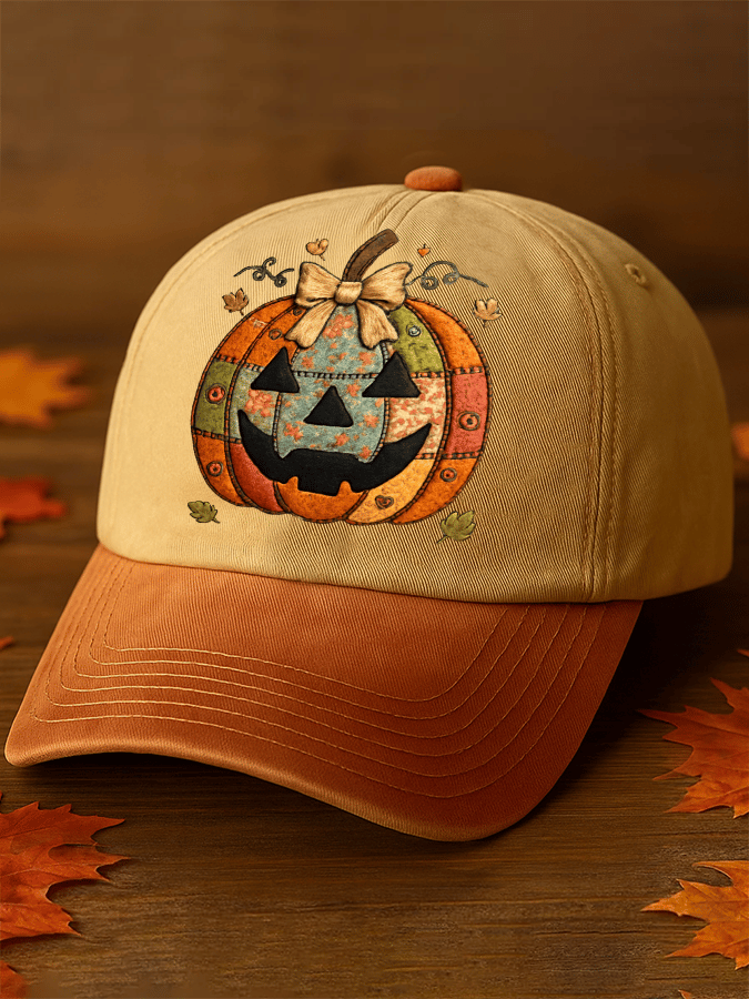 Halloween print vintage baseball cap