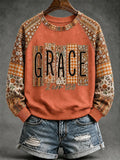 Women's GRACE Print Casual Sweatshirt $36.99 USD $68.11 USD
