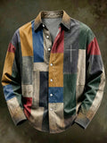Men's Vintage Geometric Faith Long-Sleeve Shirt