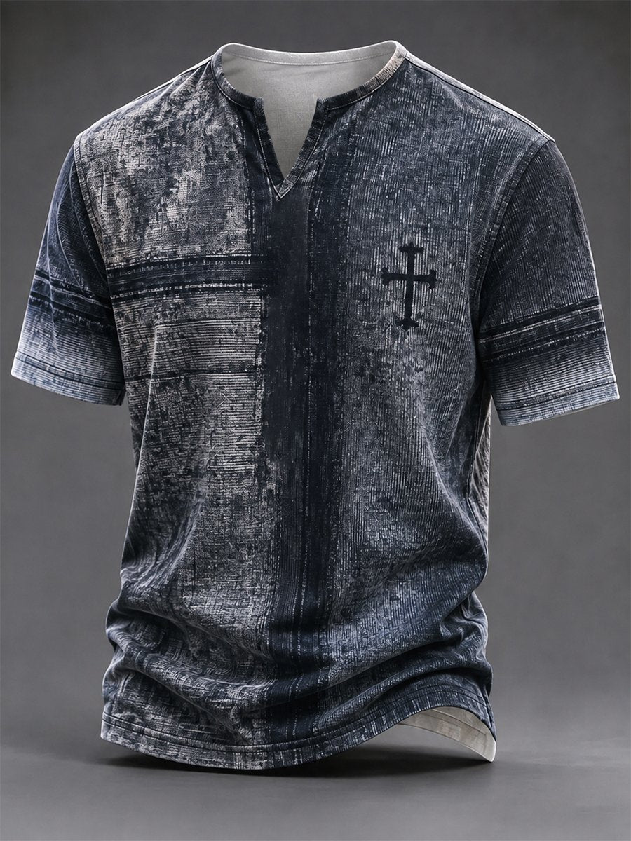 Men's Vintage Faith Faux-Linen T-shirt