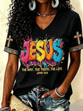 Women's Casual Faith Printed T-Shirt