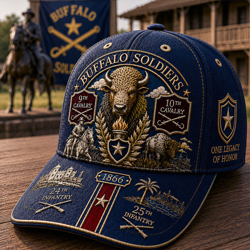 Buffalo Soldiers 1866 U.S. Cavalry Heritage Bull Baseball Cap