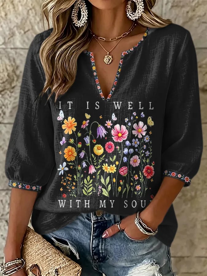 Women's Faith Printed Casual Top