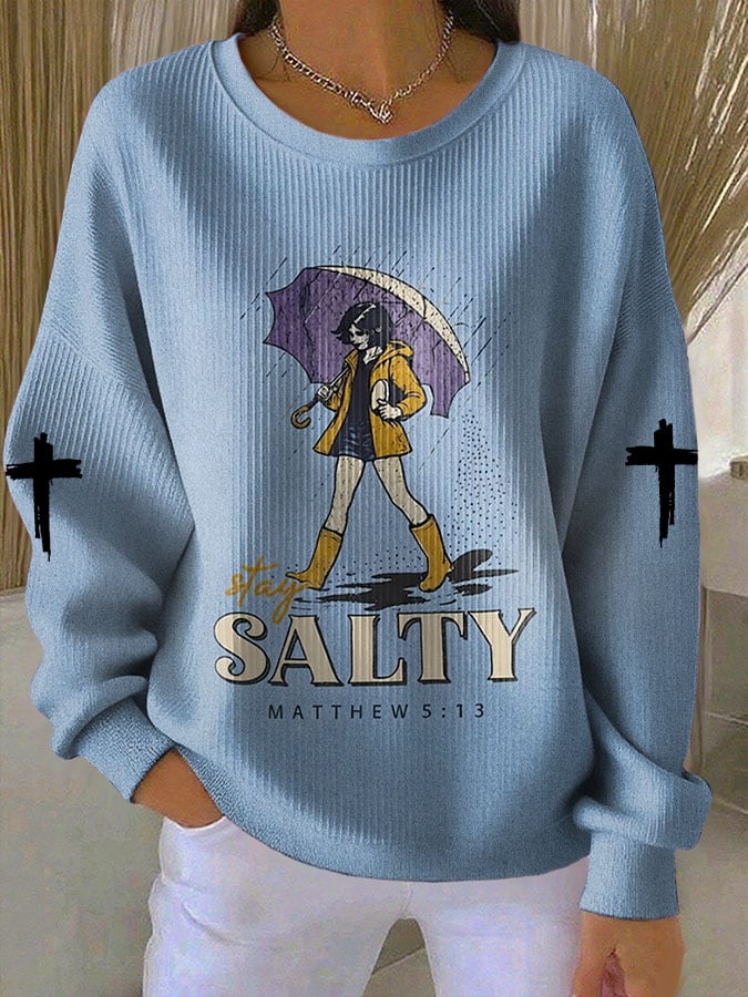 Women's Casual Printed Long-Sleeve Sweatshirt