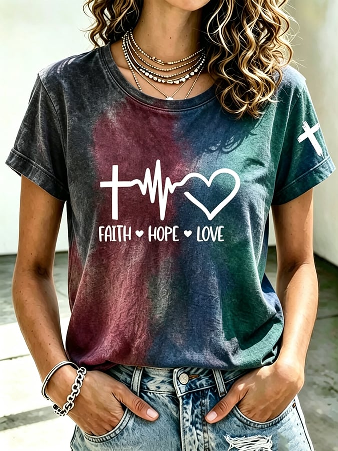 Women's Faith  Printed Casual T-Shirt