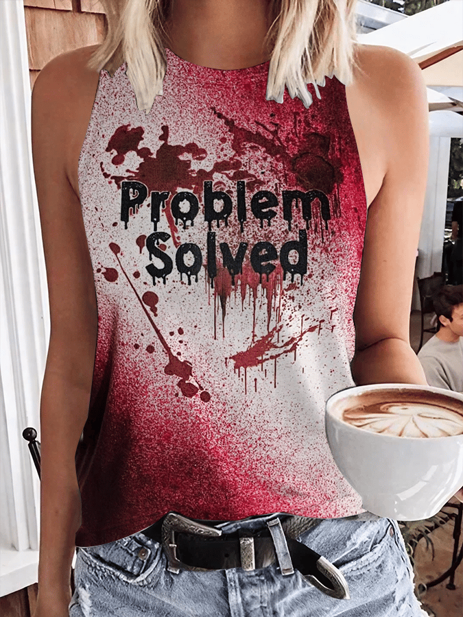 Women's Bloody Problem Solved Print Vest