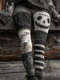 Women's Retro Halloween Contrast Color Comfort Knit Leggings
