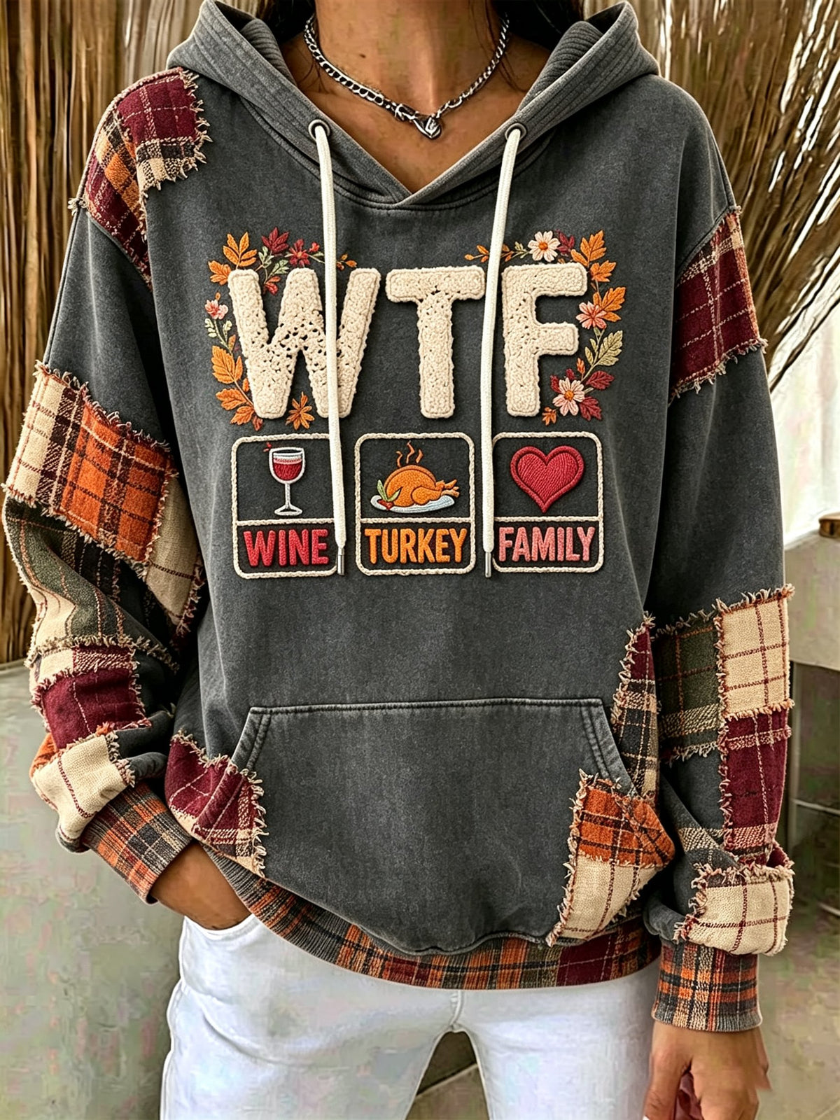 Women's Wine Turkey Family Regular Sweatshirt