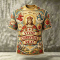 Men's Religious Jesus Art Print Casual T-Shirt