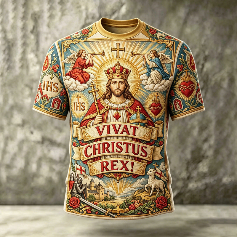 Men's Religious Jesus Art Print Casual T-Shirt