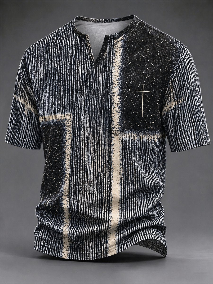 Men's Vintage Faith Faux-Linen T-shirt