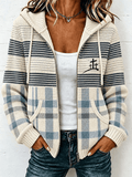 Women's Faith Print Casual Knitted Hooded Sweatshirt