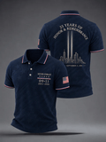 Men's 9.11 Never Forget Print Casual Polo Shirt
