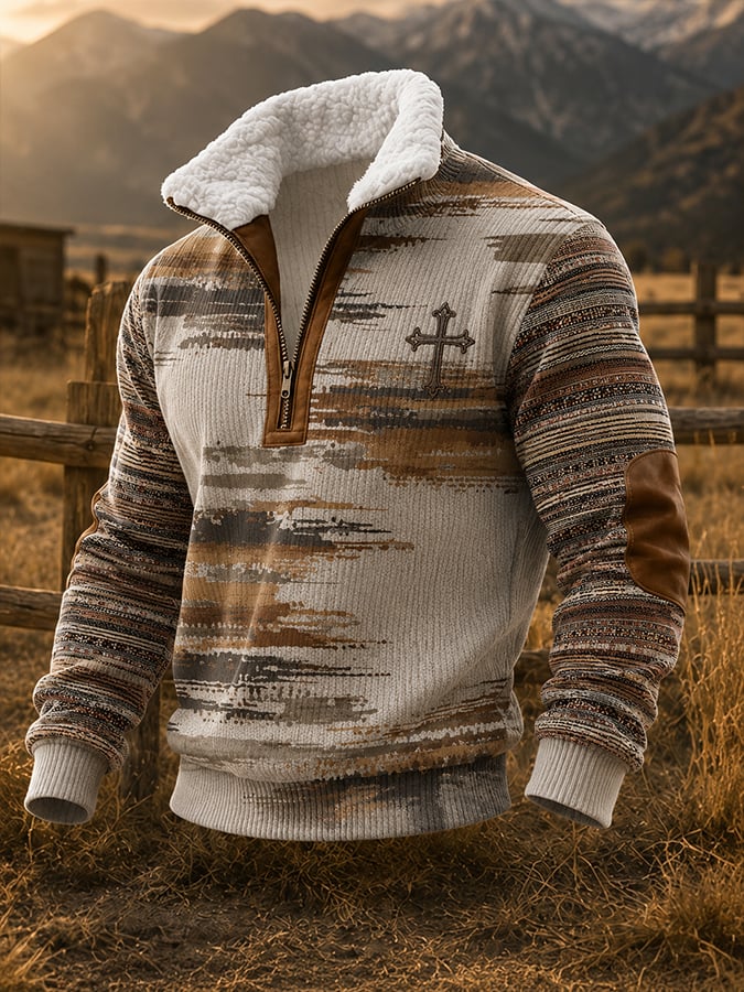 Men'S Casual Western-Style Printed Sweatshirt