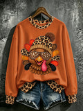 Women's Casual Printed Long-Sleeve Sweatshirt